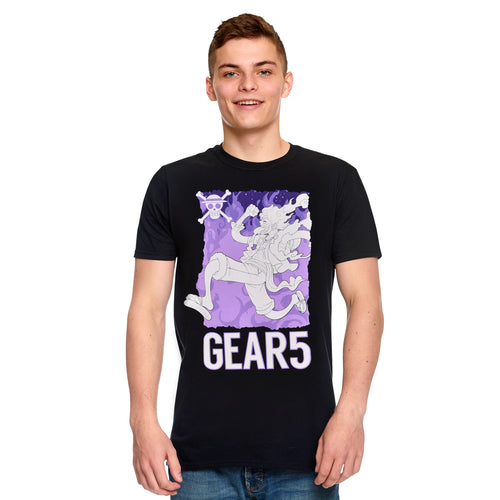 Image produit One Piece: Gear 5 - T-shirt noir Monkey D. Luffy