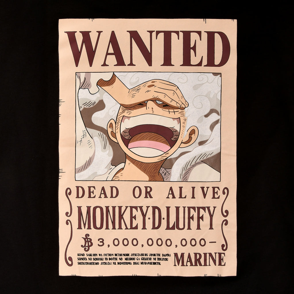 Immagine del prodotto One Piece: Gear 5 - T-shirt Wanted Luffy nera