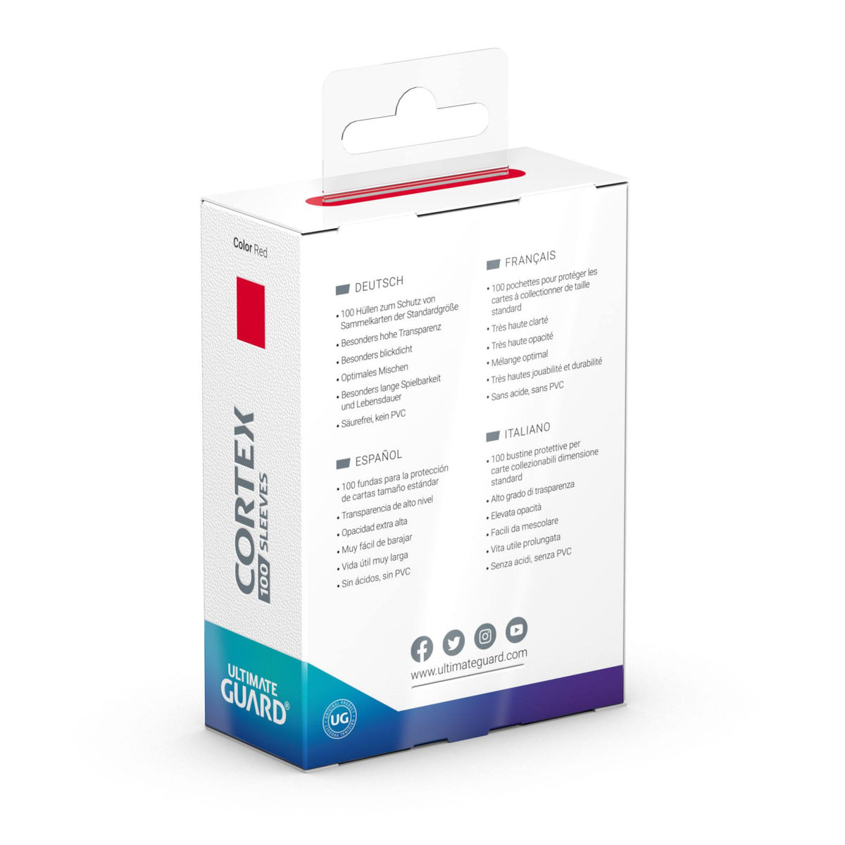 Produktbild Cortex Kartenhüllen rot 100er Set Ultimate Guard für TCG Standartgröße