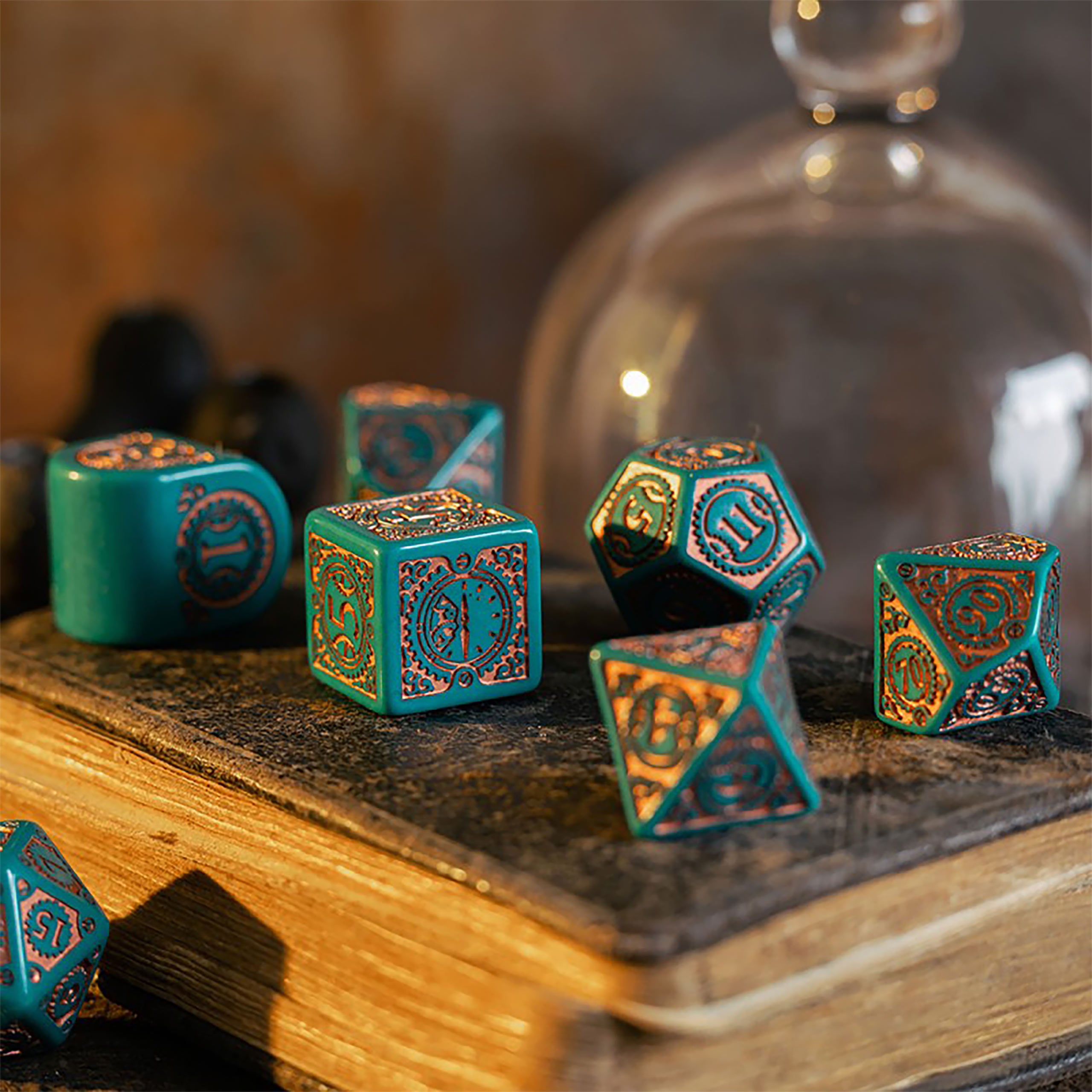 Product image Steampunk Clockwork Nautical Apparatus Modern RPG Dice Set 7pcs