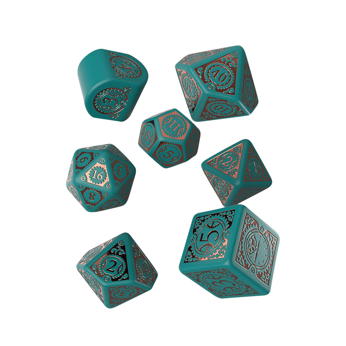 Image produit Set de dés RPG moderne Steampunk Clockwork Nautical Apparatus 7pcs