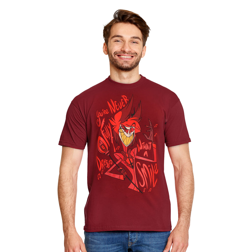 Immagine del prodotto T-shirt Alastor per fan di Hazbin Hotel rossa