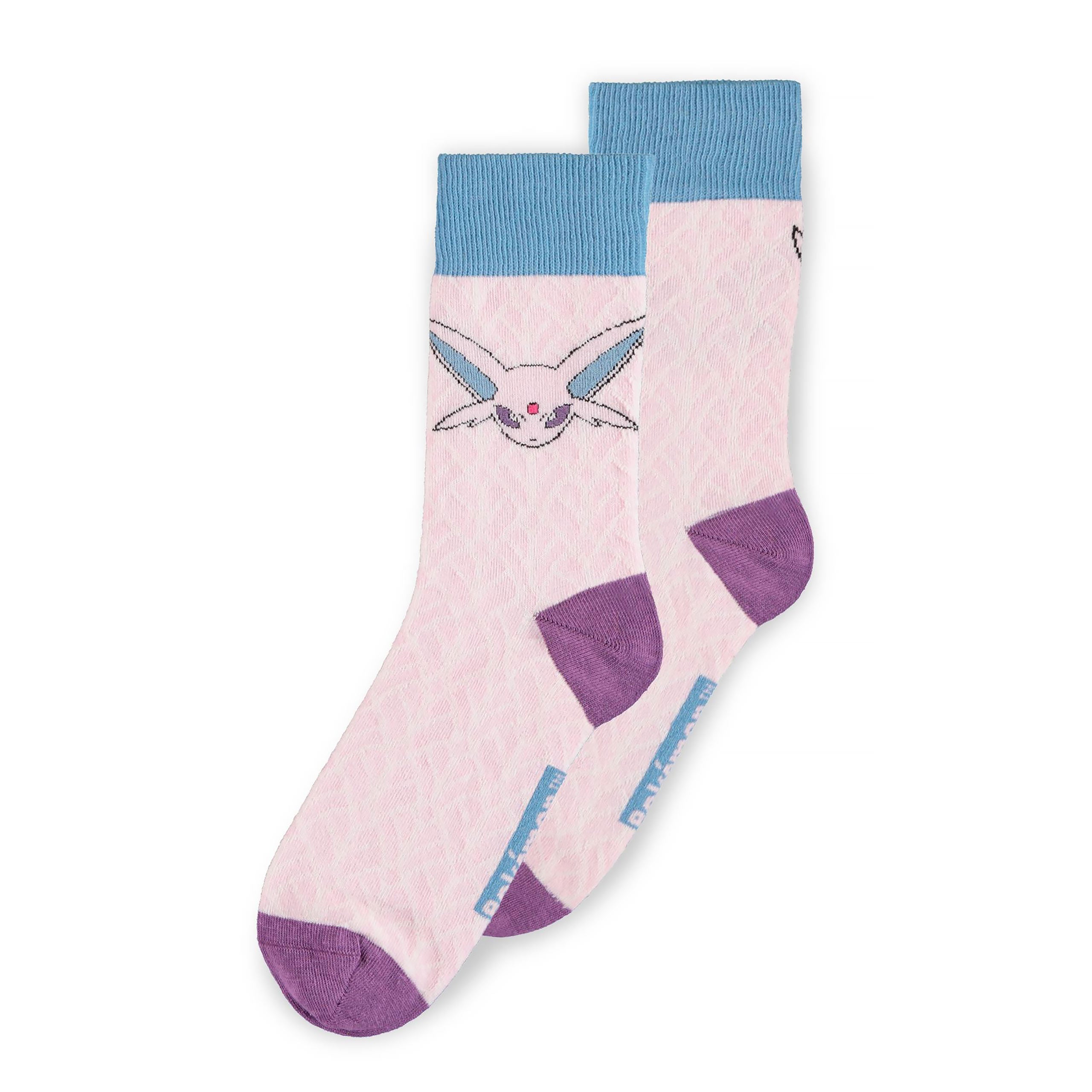 Image produit Pokemon - Chaussettes Évolution d'Évoli Lot de 3 Marron-Noir-Rose
