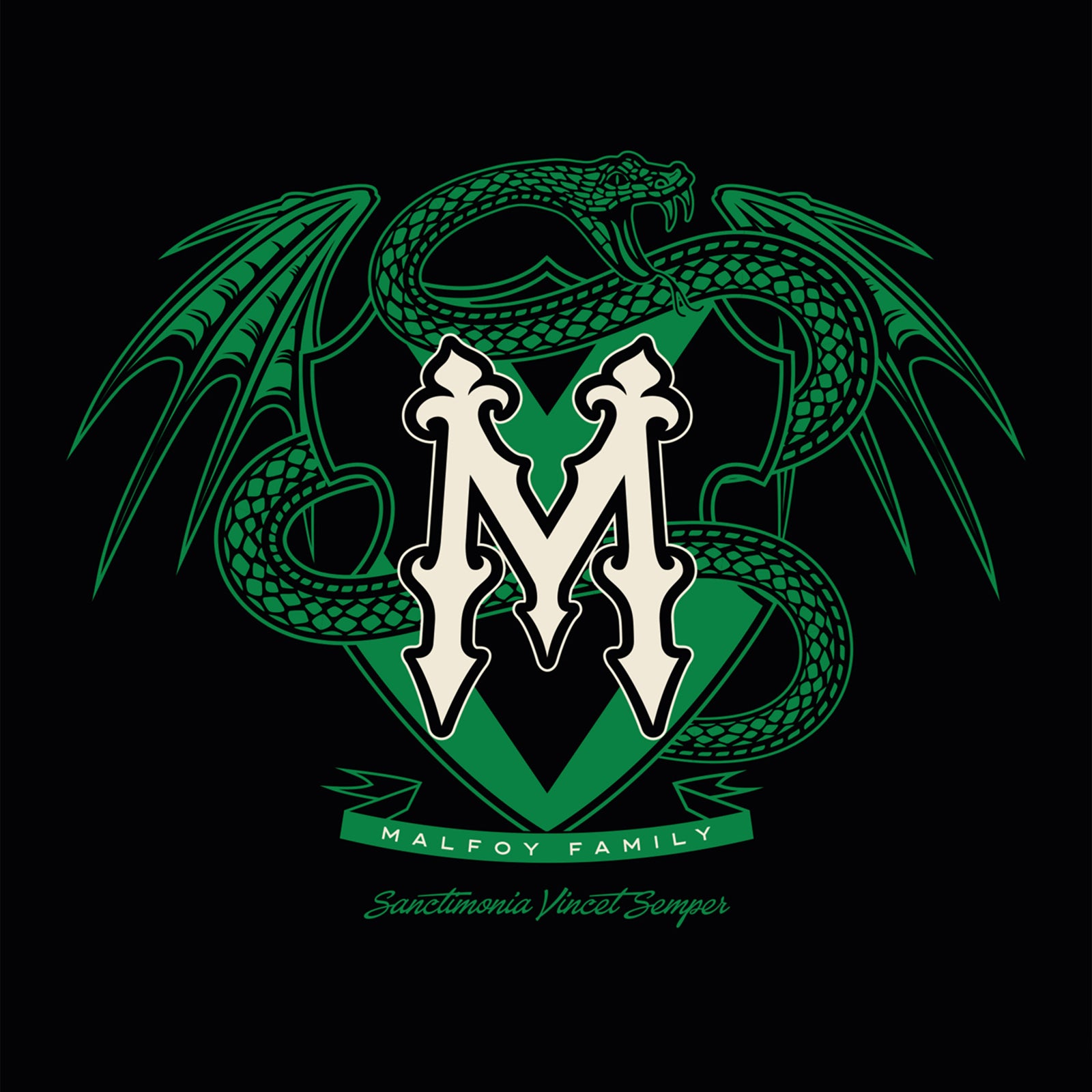 Image produit T-shirt noir de la famille Malefoy - Harry Potter