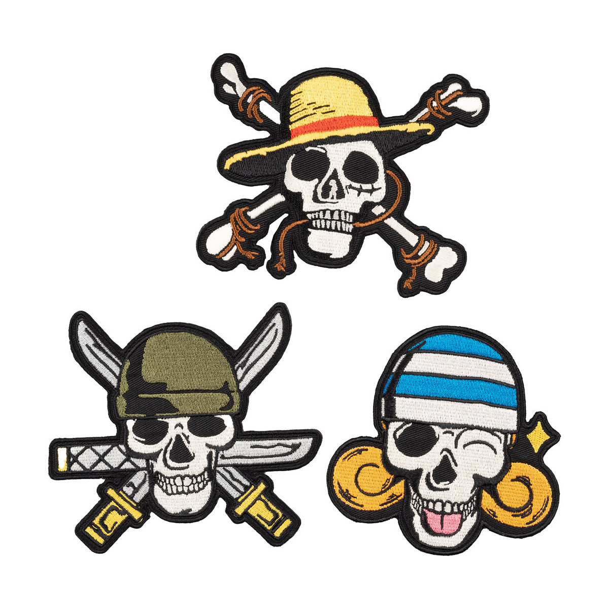 Produktbild One Piece - Skull Aufnäher 3er Set