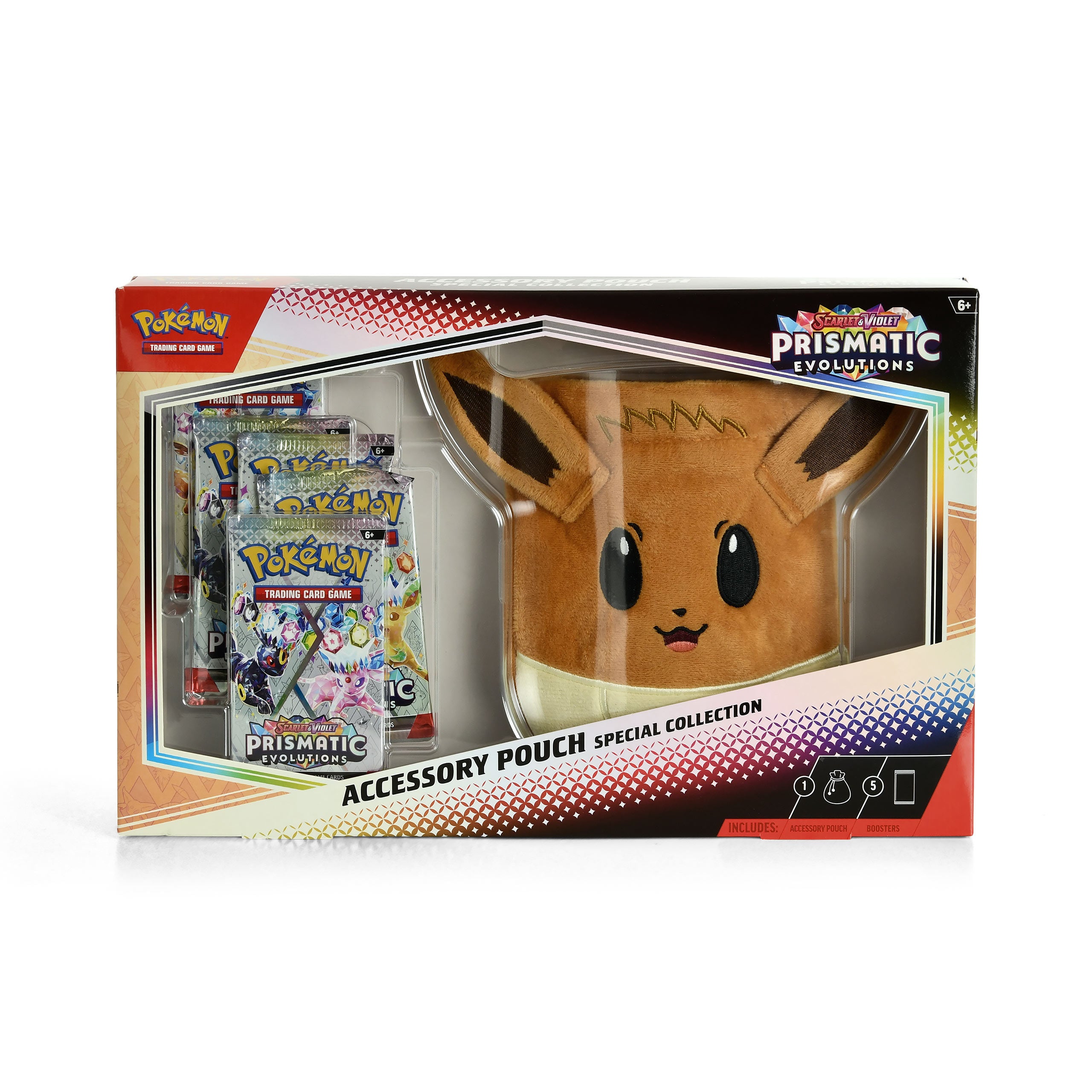 Image produit Pokemon - Scarlet & Violet Prismatic Evolutions Cartes à Collectionner avec Pochette en Peluche