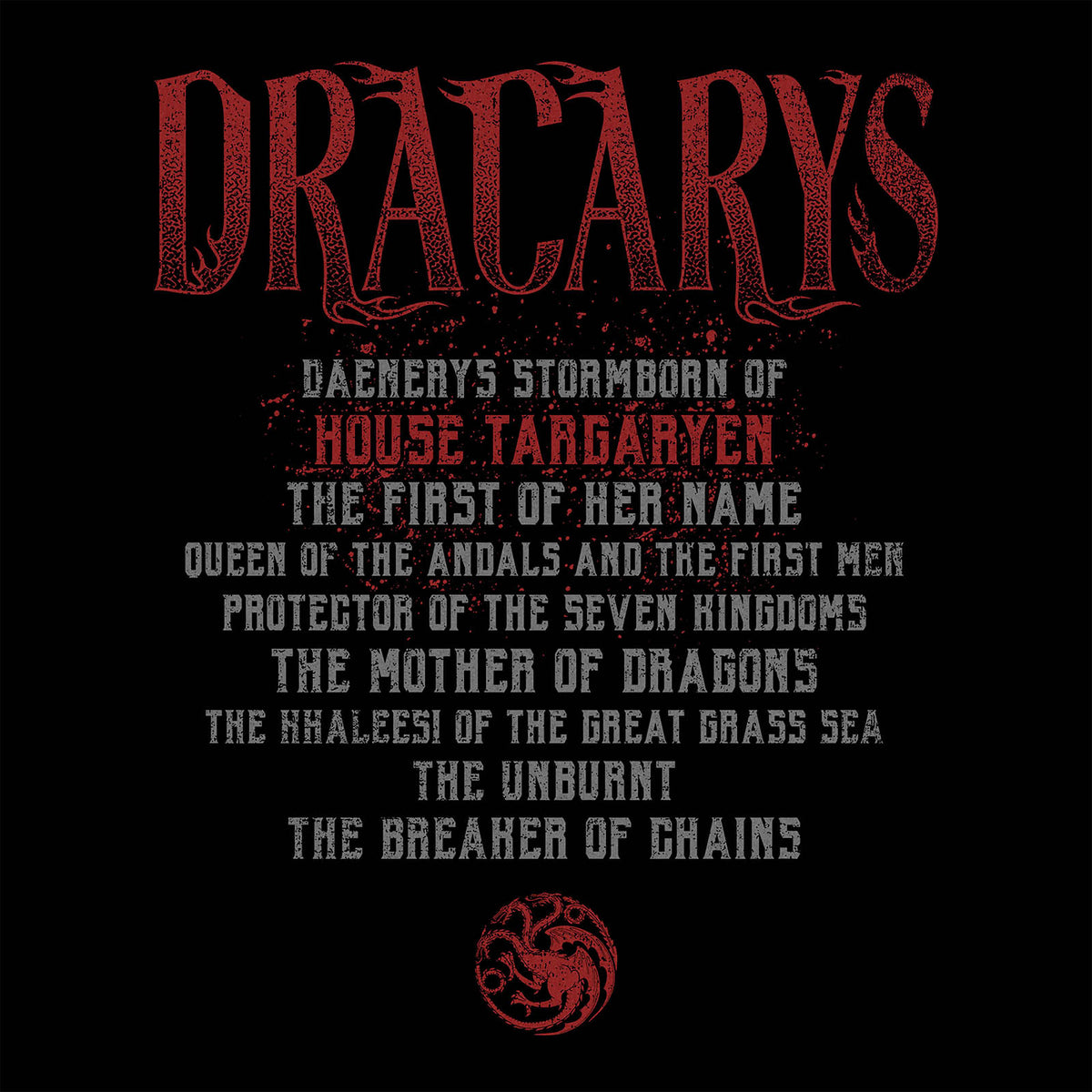 Immagine del prodotto Game of Thrones - T-shirt Dracarys nera