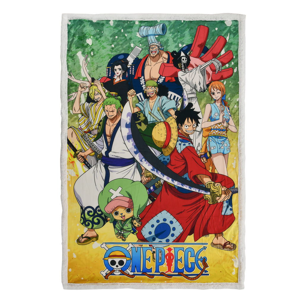 Produktbild One Piece - Group Flauschdecke mit Teddyfell