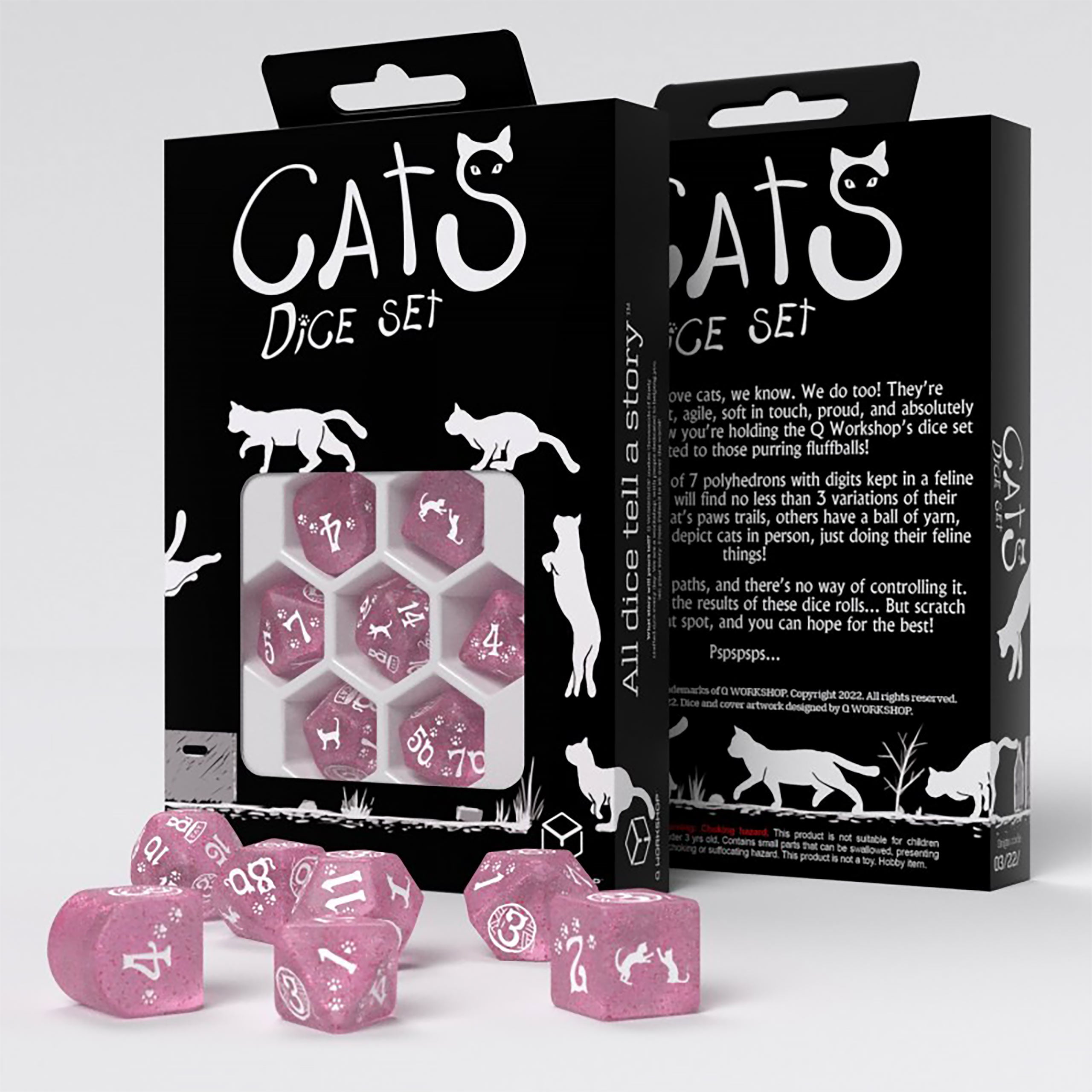 Product image Cats - Daisy Glitter RPG Dice Set 7pcs