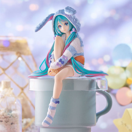 Image produit Hatsune Miku - Miku Rabbit Ear Hood Pajama Blue Noodle Stopper Figurine