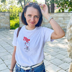 Immagine del prodotto T-shirt Turbo Granny per fan di Dandadan bianca