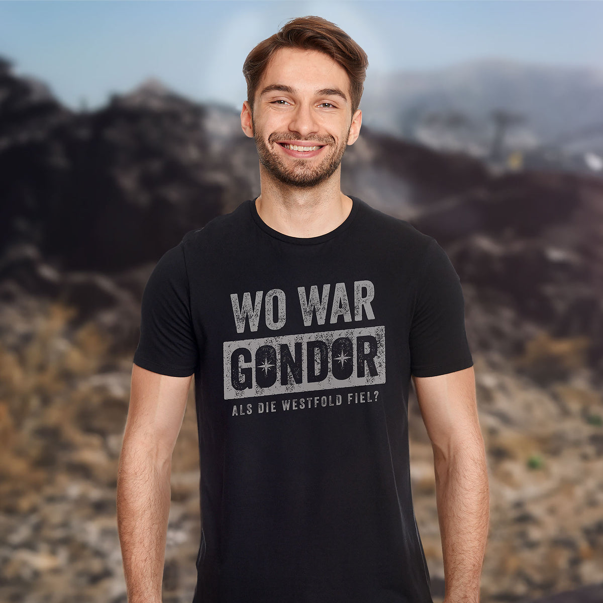 Image produit Où était T-shirt pour les fans du Seigneur des Anneaux noir