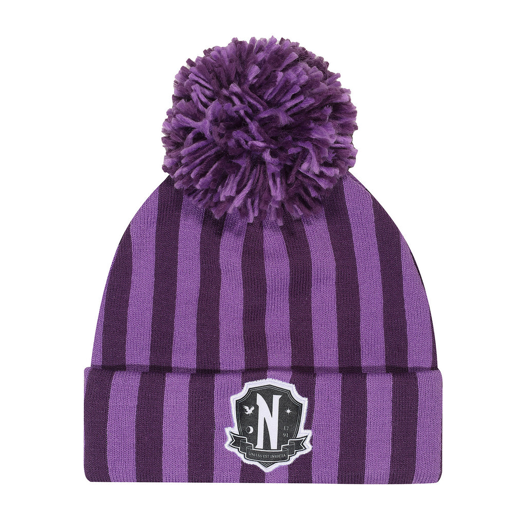 Image produit Wednesday - Bonnet à pompon logo Nevermore