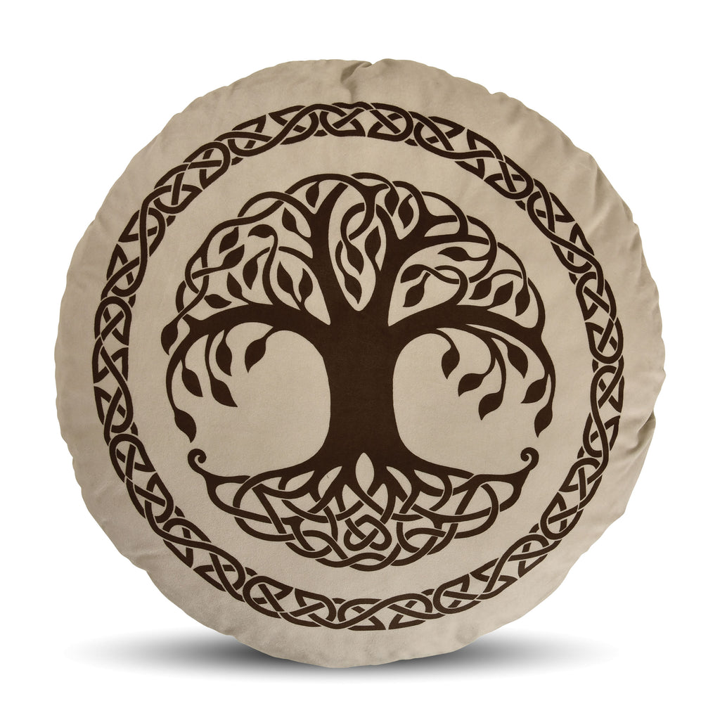 Image produit Dragons - Coussin symbole de l’Arbre-Monde Yggdrasil marron