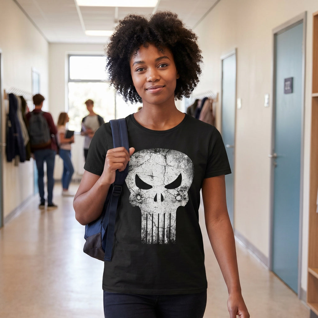 Produktbild Punisher - Skull Distress Logo T-Shirt schwarz