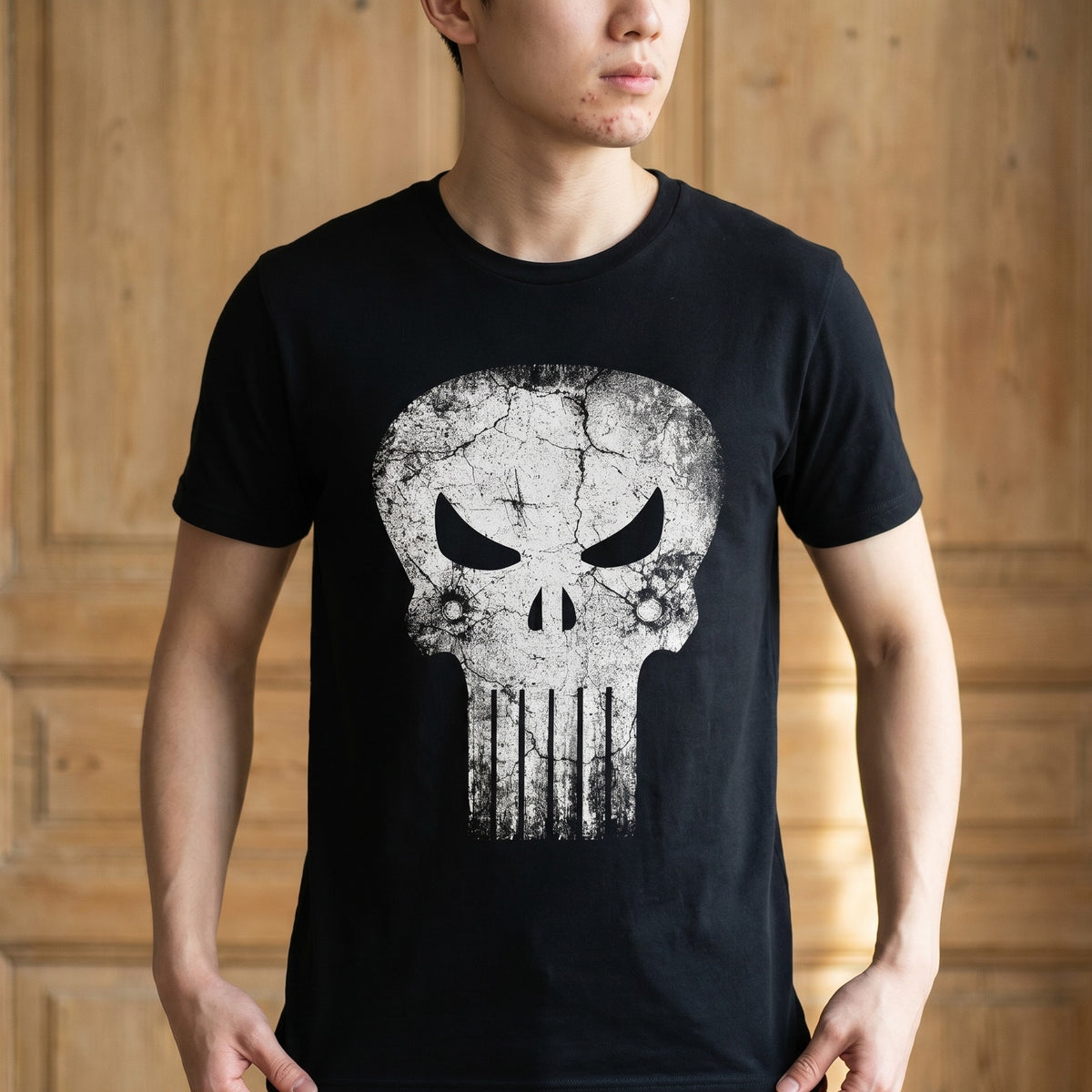 Produktbild Punisher - Skull Distress Logo T-Shirt schwarz