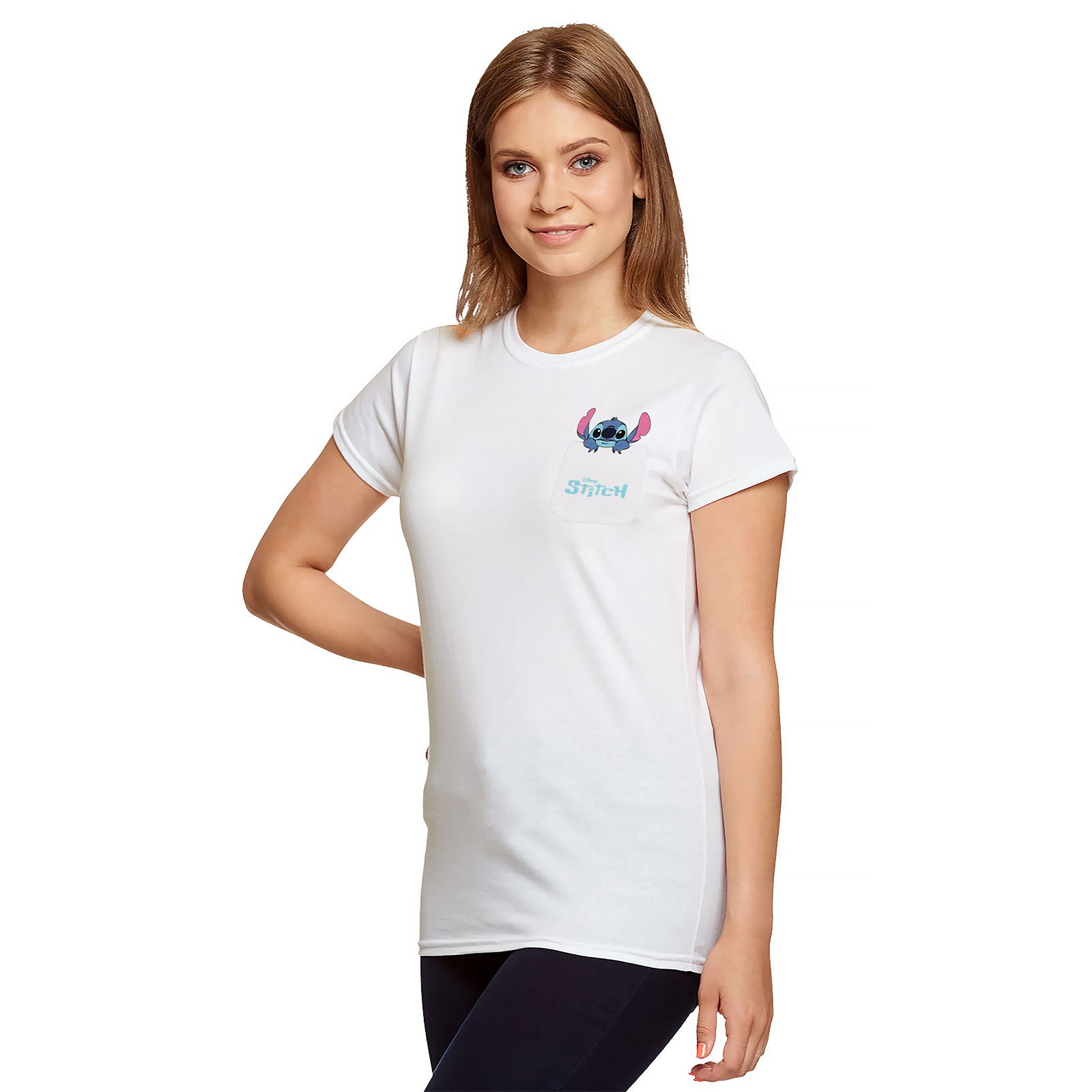 Produktbild Stitch Pocket T-Shirt weiß - Lilo & Stitch