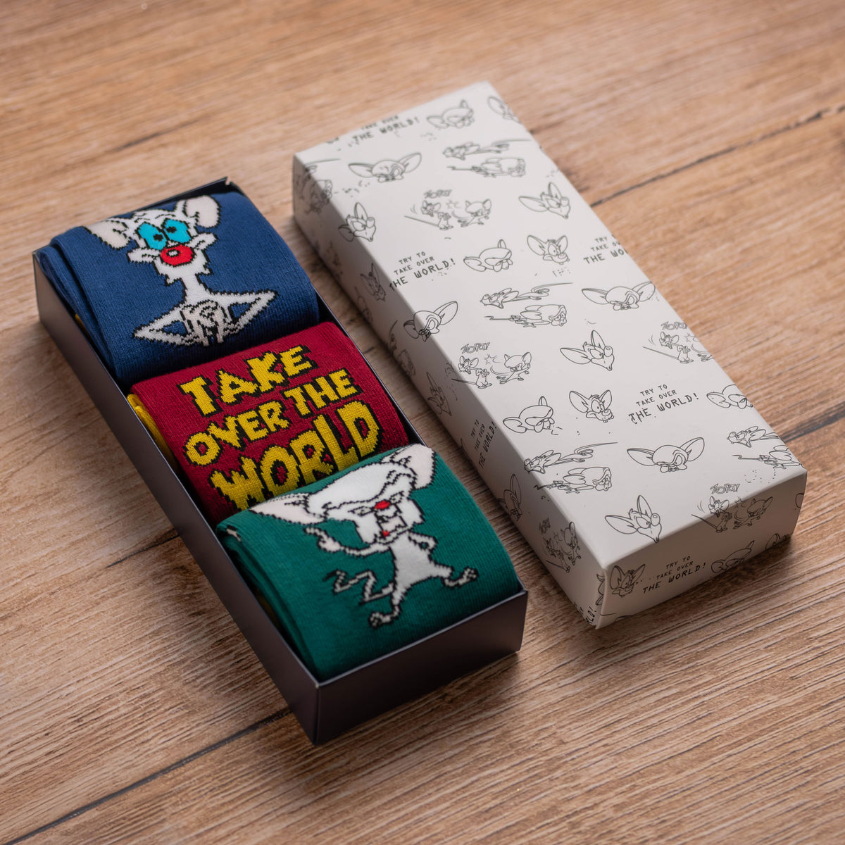 Pinky und der Brain - Pinky und Brain Socken 3er Set in Geschenkbox
