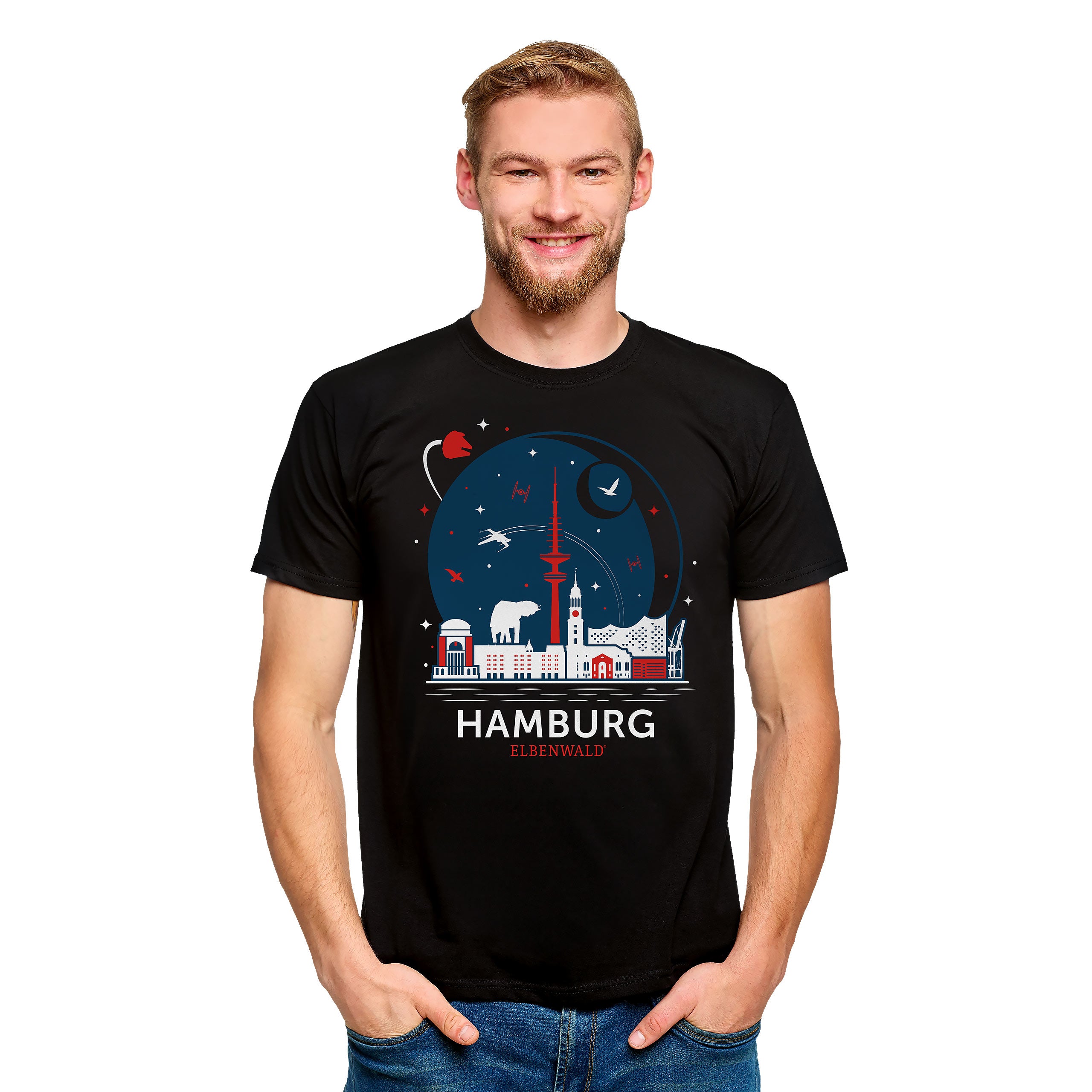 Image produit T-shirt Elbenwald à Hambourg Skyline noir
