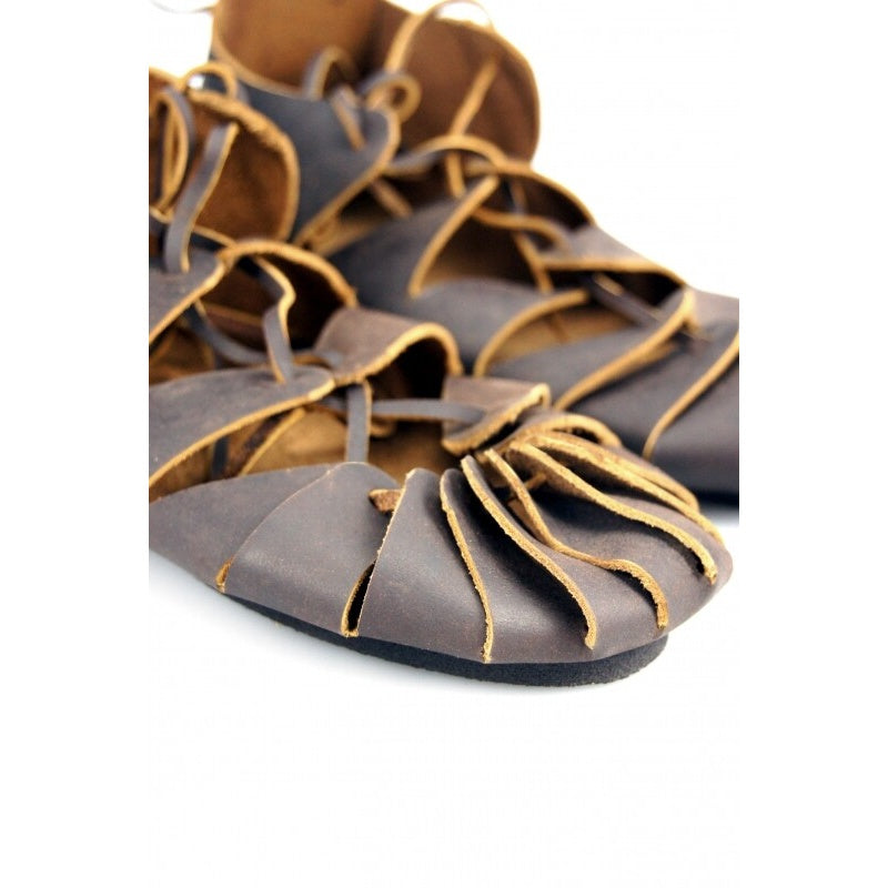 Image produit Chaussures médiévales en cuir nubuck marron