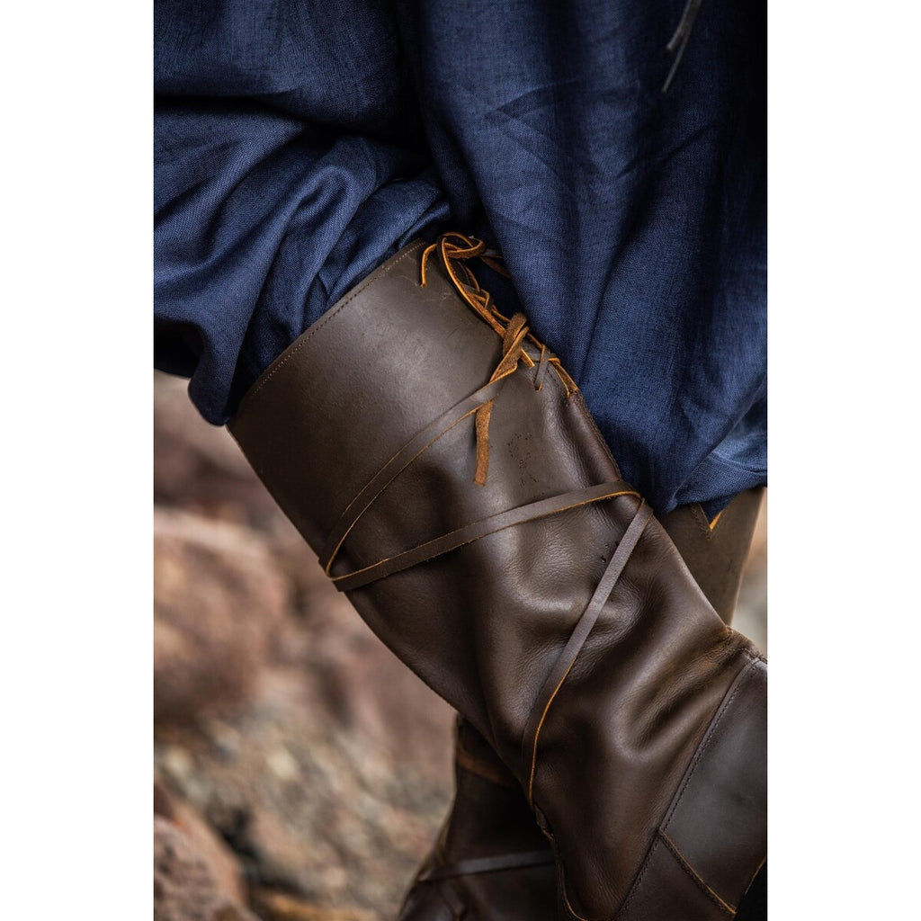 Image produit Bottes médiévales Ole en cuir nubuck marron