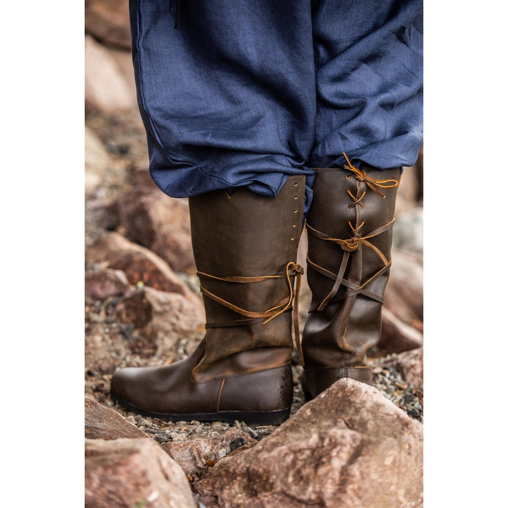 Image produit Bottes médiévales Ole en cuir nubuck marron