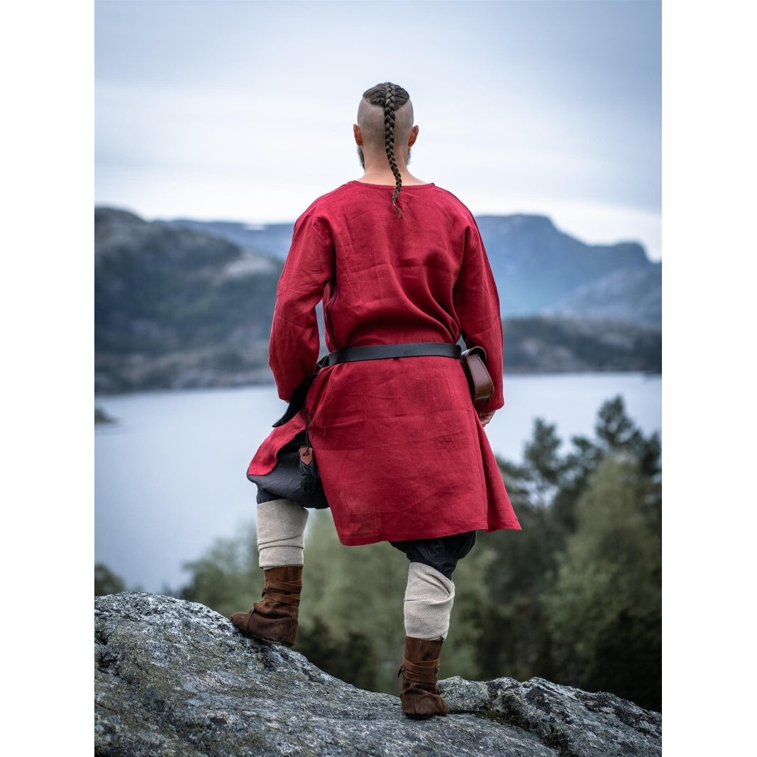 Image produit Tunique médiévale en lin Halvar rouge