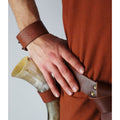 Produktbild Mittelalter Lederarmband mit keltischer Prägung braun