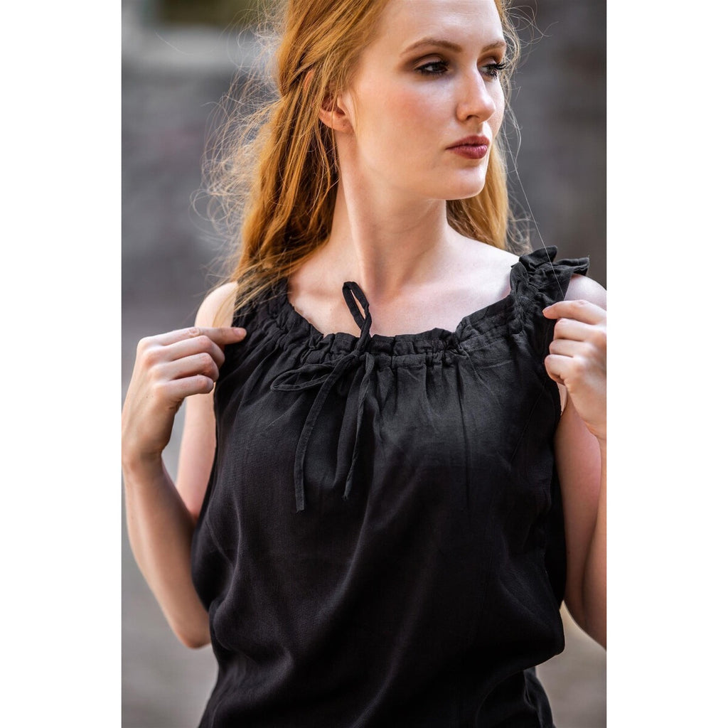 Produktbild Mittelalter Sommerbluse Adele ärmellos schwarz