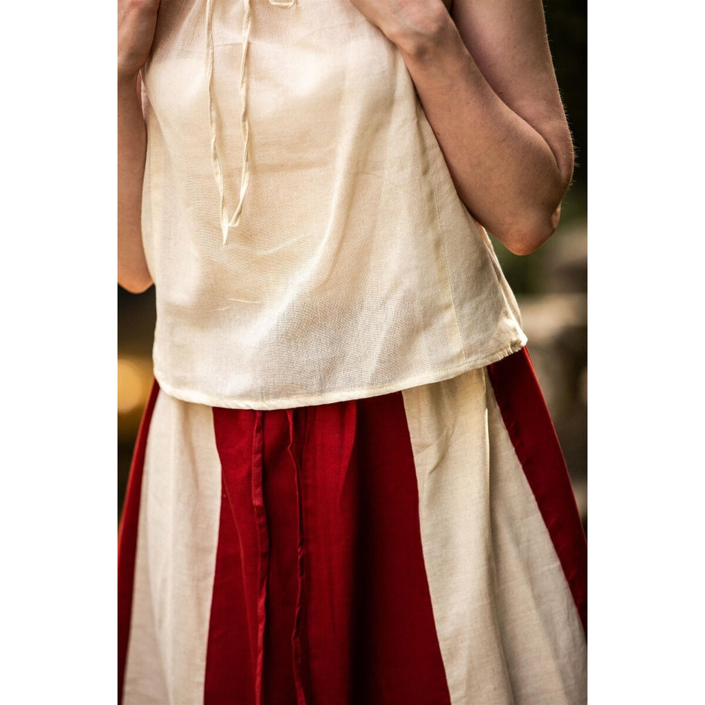 Image produit Blouse d'été médiévale Lotte avec volants beige