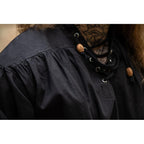 Immagine del prodotto Camicia medievale Claude con polsini allacciati nera