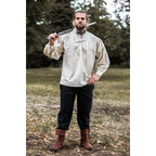 Immagine del prodotto Camicia medievale con colletto in piedi e lacci Bruno beige