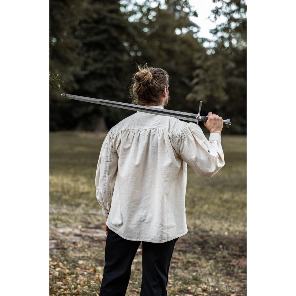 Immagine del prodotto Camicia medievale con colletto in piedi e lacci Bruno beige