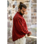 Image produit Chemise médiévale à lacets avec œillets Adrian rouge