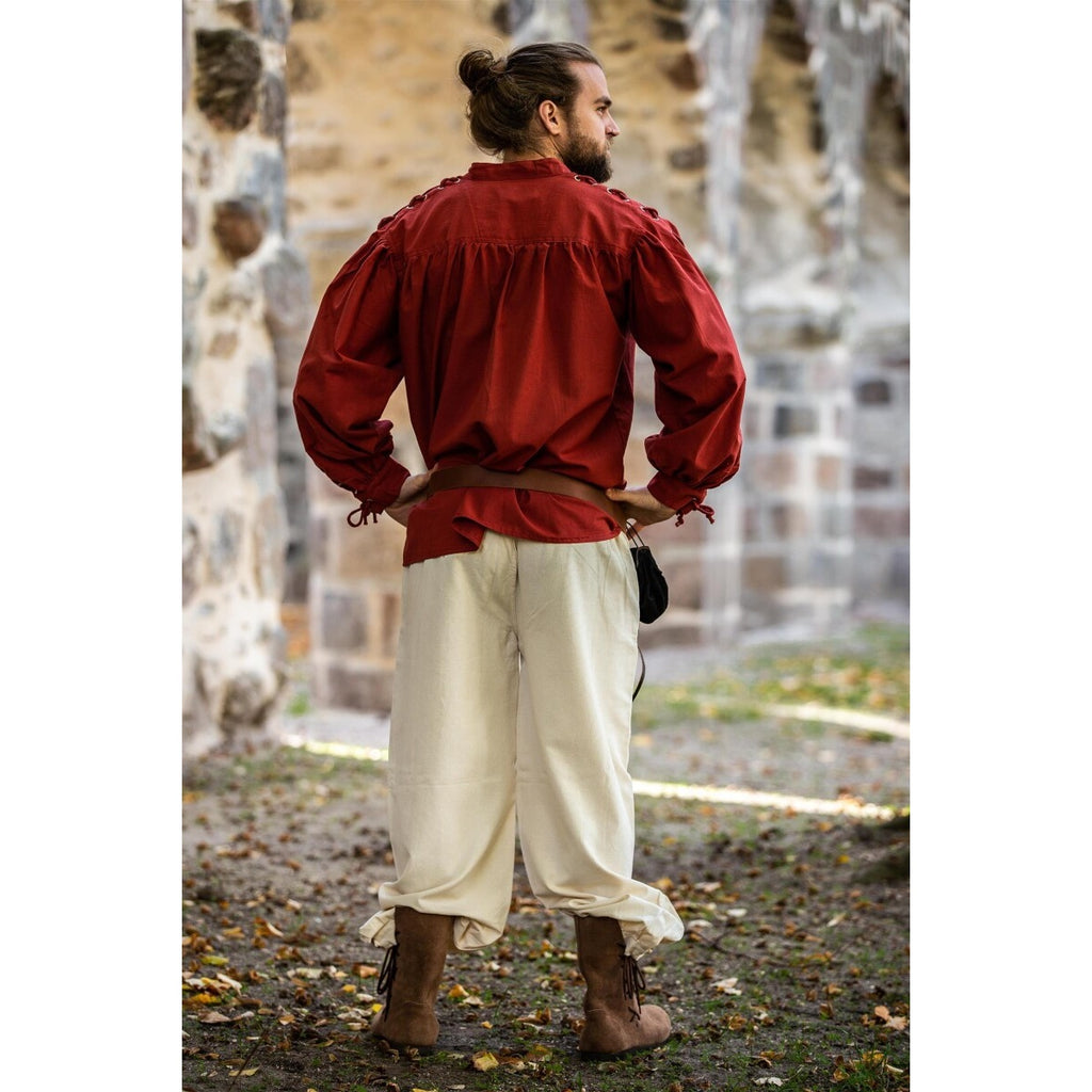 Image produit Chemise médiévale à lacets avec œillets Adrian rouge