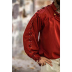 Image produit Chemise médiévale à lacets avec œillets Adrian rouge