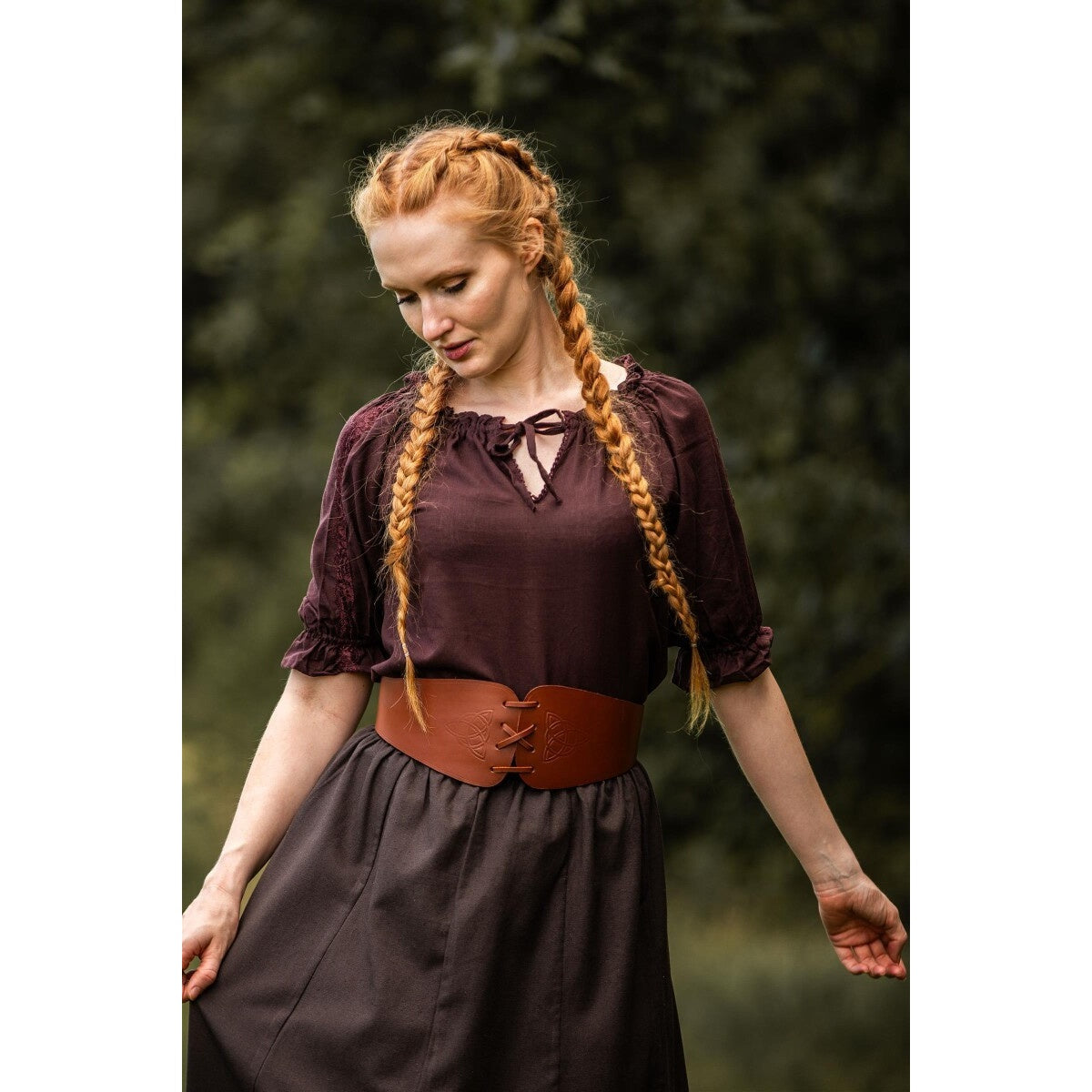 Immagine del prodotto Blusa medievale a maniche corte Sandra marrone scuro