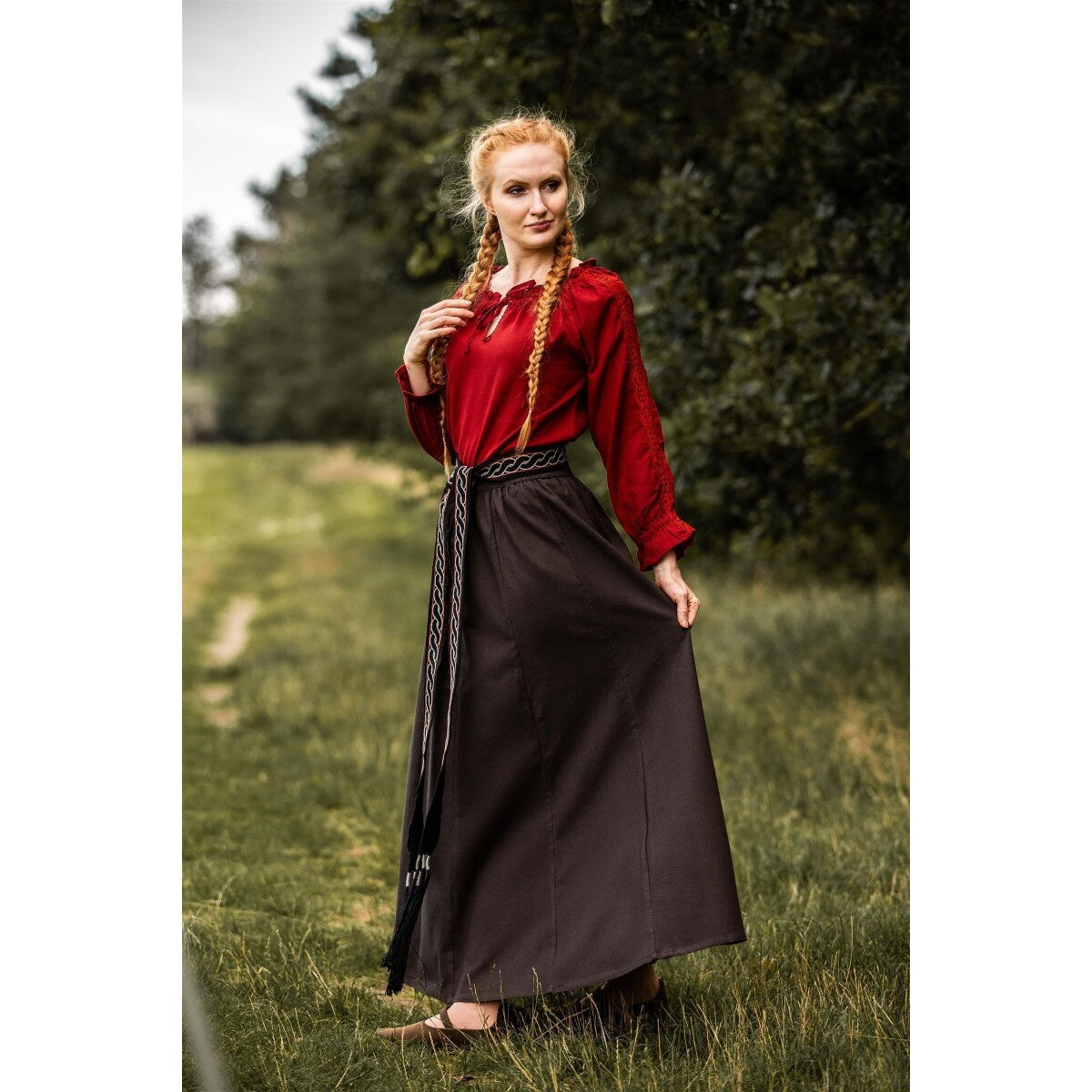 Immagine del prodotto Blusa medievale con pizzo Bettina rossa