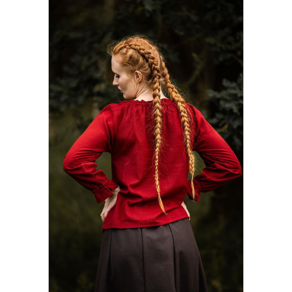 Immagine del prodotto Blusa medievale con pizzo Bettina rossa