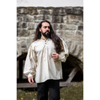 Immagine del prodotto Camicia medievale con pieghe e bottoni in legno Oswald beige