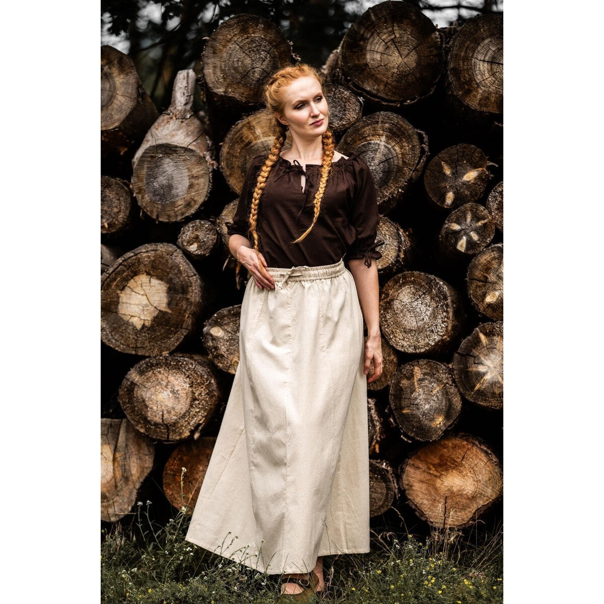 Immagine del prodotto Blusa medievale a maniche corte Vera marrone scuro