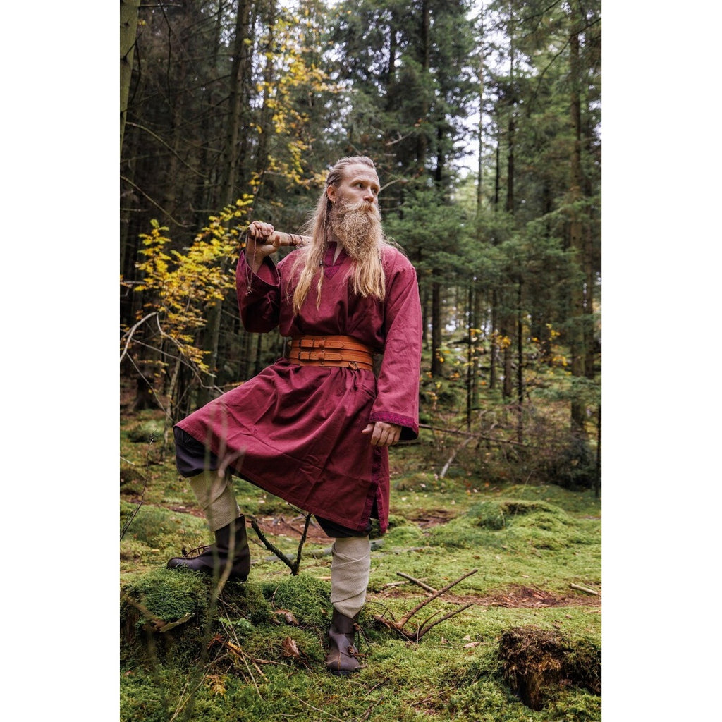 Image produit Tunique médiévale avec bordure Halvor rouge
