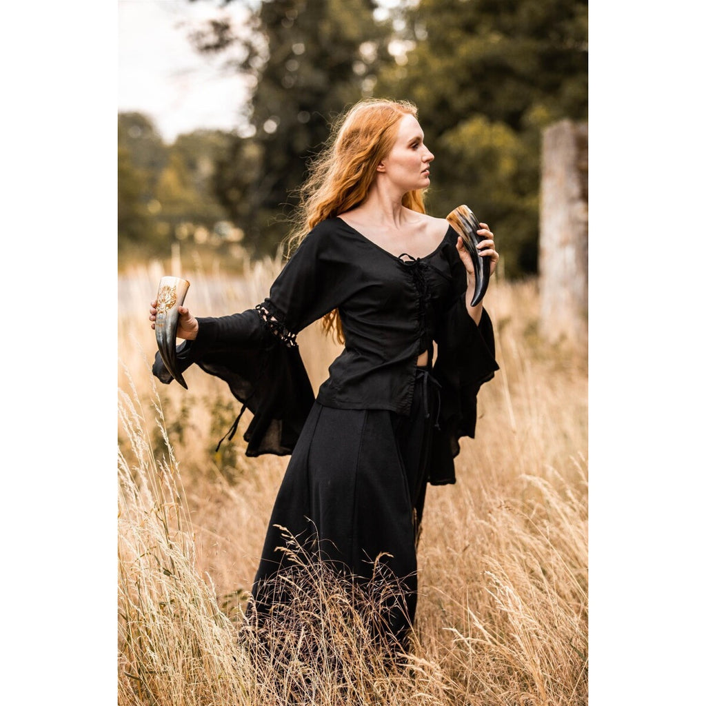 Image produit Blouse médiévale Carmen noire