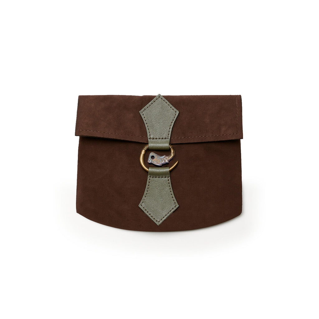Image produit Bourse médiévale en cuir Will avec boucle dragon