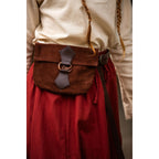 Image produit Bourse médiévale en cuir Will avec boucle dragon
