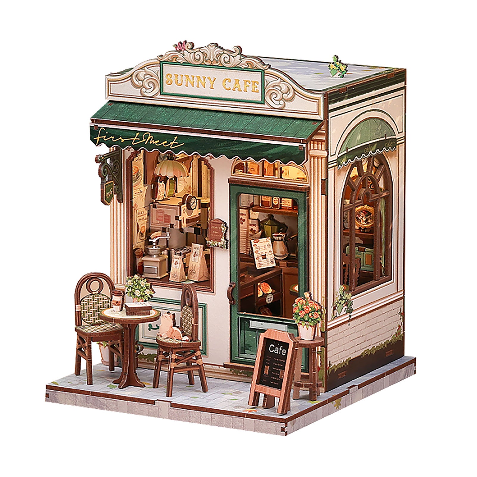 Image produit CuteBee - Sunny Cafe maison miniature Book Nook kit de modèle