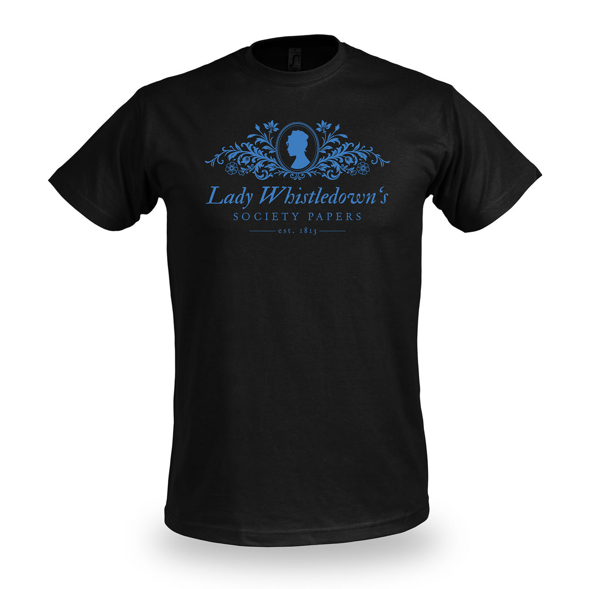 Image produit T-shirt Society Papers noir pour fans de La Chronique des Bridgerton
