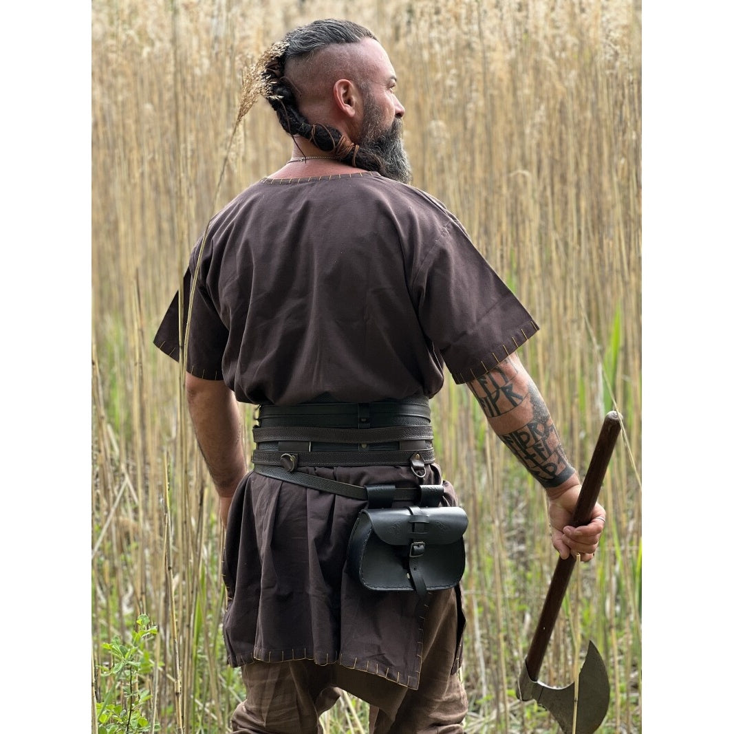 Produktbild Mittelalter Wikinger Tunika Theobald Kurzarm dunkelbraun