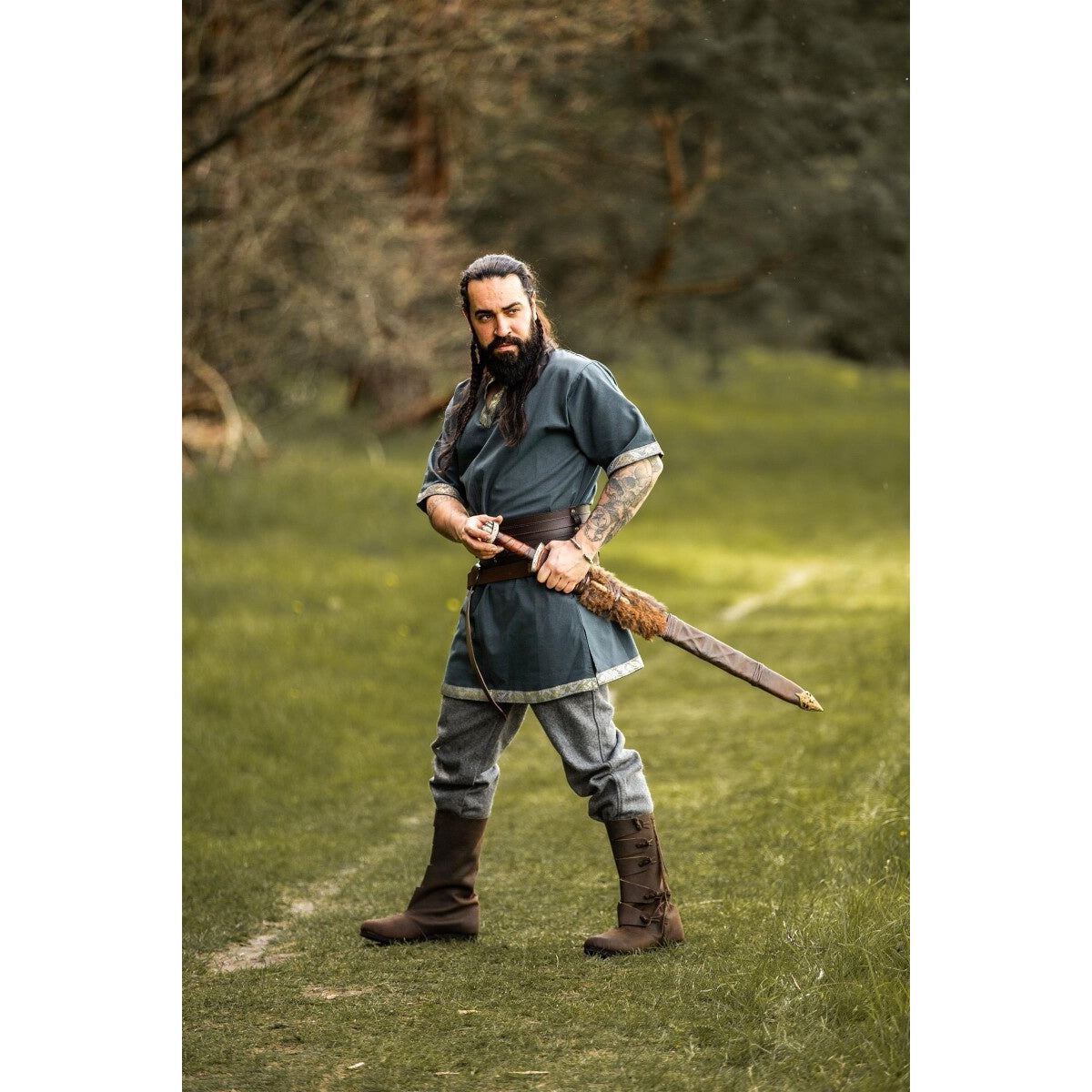 Immagine del prodotto Tunica medievale a maniche corte Njal blu