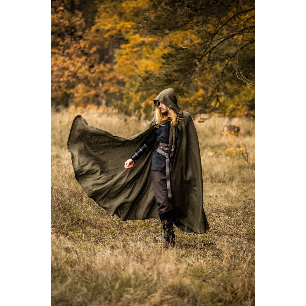 Image produit Cape médiévale en lin Mimir vert